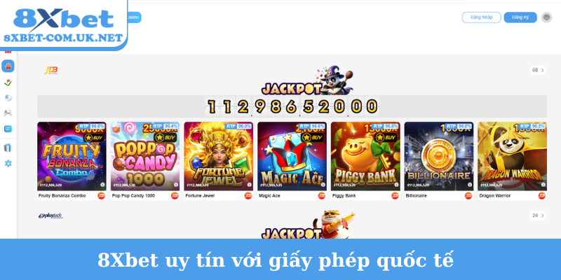 8Xbet uy tín với giấy phép quốc tế